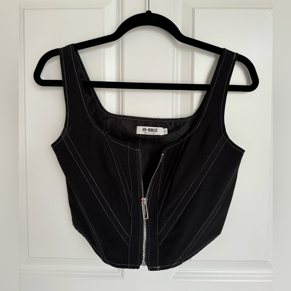 Black Cropped Corset Top Size 4